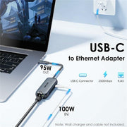 WAVLINK NWU330GD Support 95W PD Output USB-C to RJ45 2.5Gbps Network Converter, NWU330GD