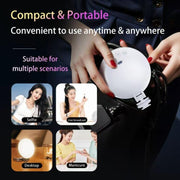 Luce LED rotonda portatile per smartphone con supporto