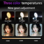 Luce LED rotonda portatile per smartphone con supporto