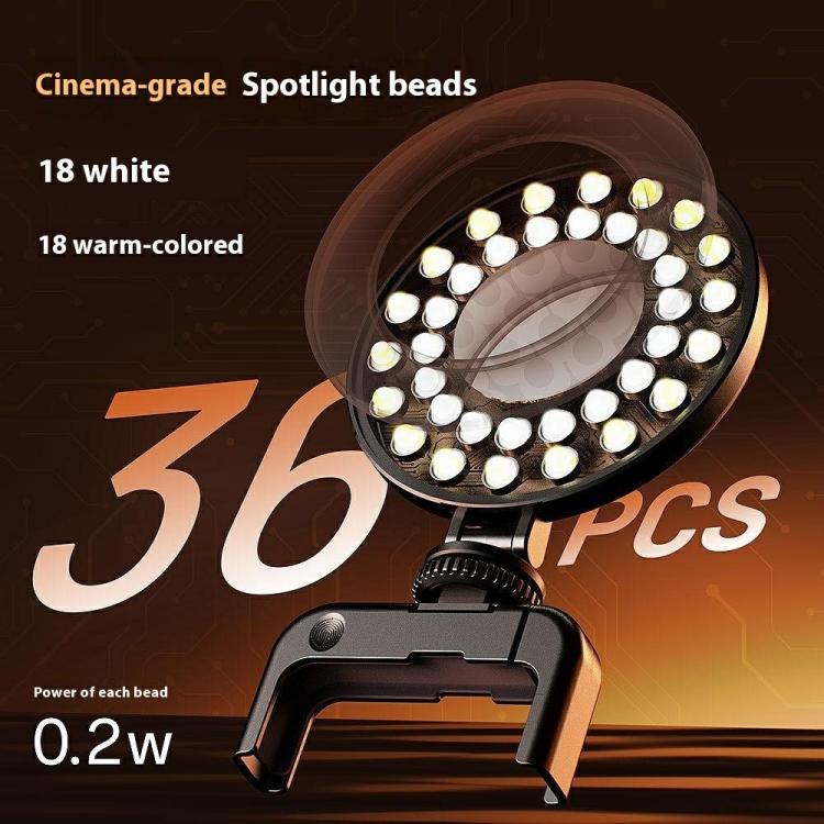 Luce LED rotonda portatile per smartphone con supporto
