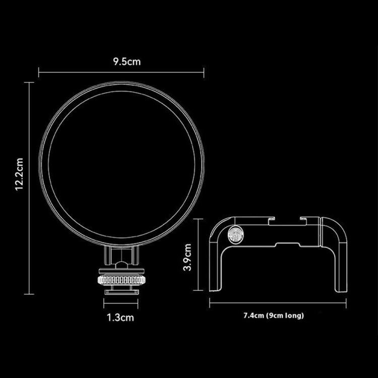 Luce LED rotonda portatile per smartphone con supporto