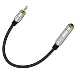 JUNSUNMAY 6.35mm Female to 3.5mm TRS Male Stereo Audio Cable Guitar Cord, 0.3m, 1.8m