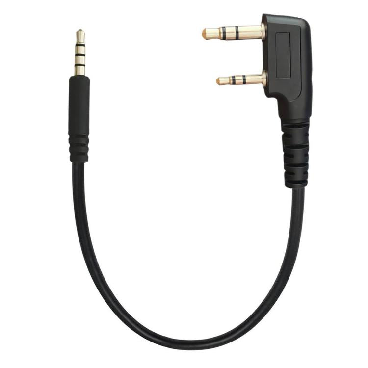 Cavo adattatore per auricolare radio per walkie talkie JUNSUNMAY, lunghezza: 25 cm, 2 Pin to Male 3.5mm, 2 Pin to Female 3.5mm