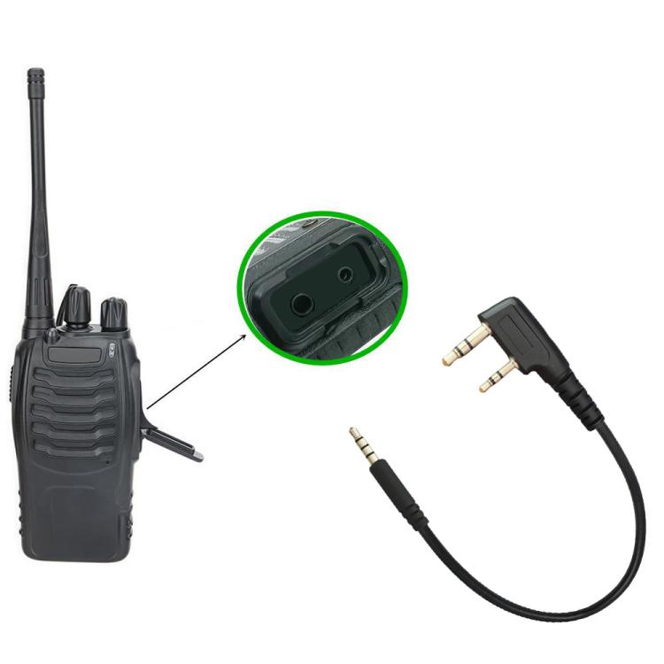 Cavo adattatore per auricolare radio per walkie talkie JUNSUNMAY, lunghezza: 25 cm, 2 Pin to Male 3.5mm, 2 Pin to Female 3.5mm