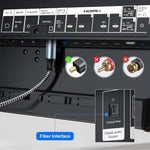 JUNSUNMAY Male USB Type-C to Male Toslink Optical Audio SPDIF Cable, 1.2m, 1.8m, 3m, 4.5m