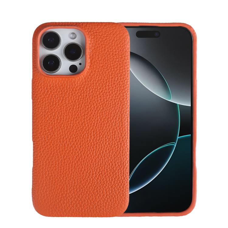 Custodia per telefono in vera pelle con texture litchi e retro MagSafe., For iPhone 13 Pro Max, For iPhone 13 Pro