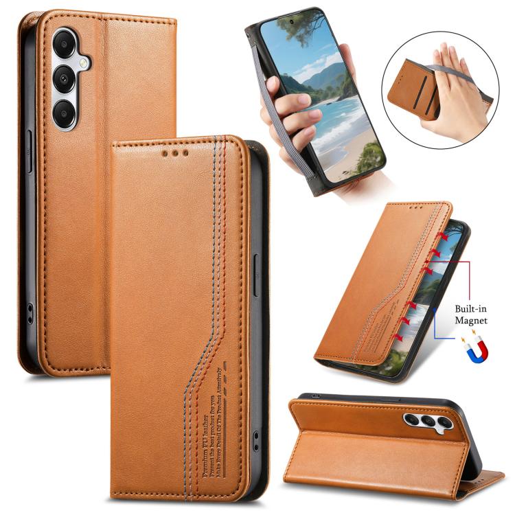 Cinturino elastico da polso, chiusura magnetica e custodia per telefono in pelle, For Samsung Galaxy A57 5G, For Samsung Galaxy A37 5G, For Samsung Galaxy M36 5G, For Samsung Galaxy A56 5G, For Samsung Galaxy A26 5G, For Samsung Galaxy A36 5G