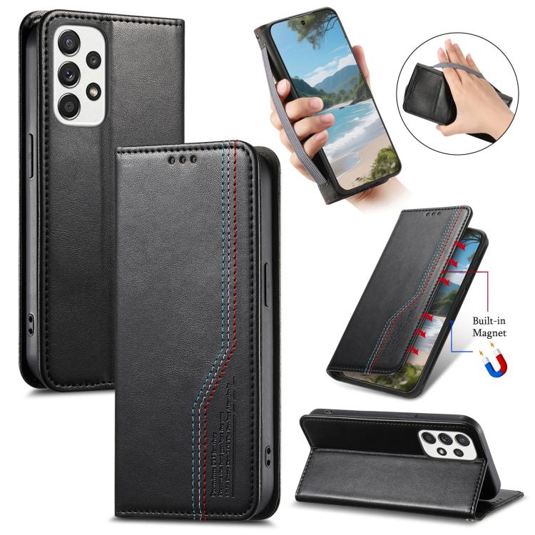 Cinturino elastico da polso, chiusura magnetica e custodia per telefono in pelle, For Samsung Galaxy A54 5G, For Samsung Galaxy A53 5G, For Samsung Galaxy A16