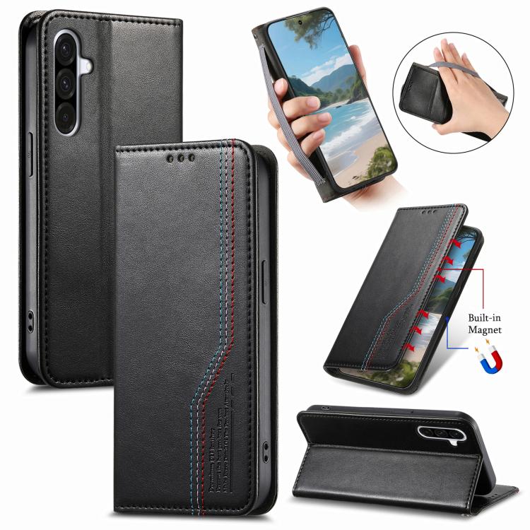Cinturino elastico da polso, chiusura magnetica e custodia per telefono in pelle, For Samsung Galaxy A57 5G, For Samsung Galaxy A37 5G, For Samsung Galaxy M36 5G, For Samsung Galaxy A56 5G, For Samsung Galaxy A26 5G, For Samsung Galaxy A36 5G