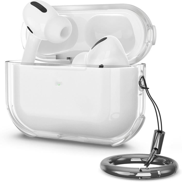 Semplice custodia protettiva trasparente in TPU morbido per auricolari con anello di fissaggio., For AirPods Pro 3, For AirPods 4, For AirPods Pro 2, For AirPods 3