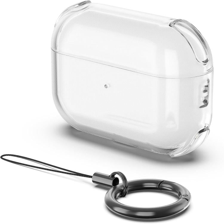 Semplice custodia protettiva trasparente in TPU morbido per auricolari con anello di fissaggio., For AirPods Pro 3, For AirPods 4, For AirPods Pro 2, For AirPods 3