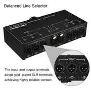 B073 Selettore di segnale completamente bilanciato a 3 ingressi e 1 uscita, selettore di linea bilanciato a 3 canali, non necessita di alimentazione esterna, commutazione senza perdite, B073
