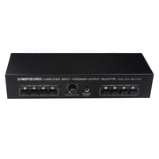 B075 Amplificatore di potenza con 4 ingressi e 4 uscite, selettore altoparlanti, 300 W di qualità del suono per canale, senza perdite., B075