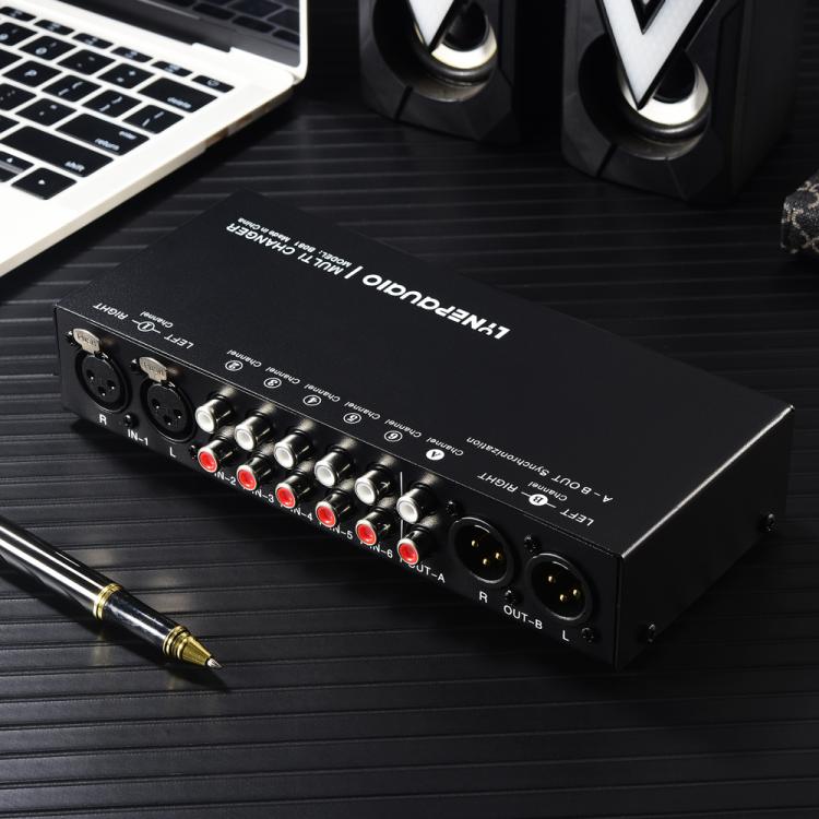 Selettore segnale audio 6 ingressi 3 uscite RCA XLR