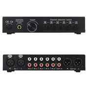 B081 Selettore di segnale audio multicanale a 6 ingressi e 3 uscite, completamente bilanciato, controllo del volume per altoparlanti anteriori passivi e attivi, selettore RCA., B081