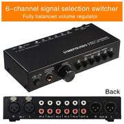 B081 Selettore di segnale audio multicanale a 6 ingressi e 3 uscite, completamente bilanciato, controllo del volume per altoparlanti anteriori passivi e attivi, selettore RCA., B081