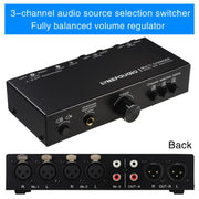 B082 Selettore di segnale audio bilanciato a 3 ingressi e 3 uscite, B082