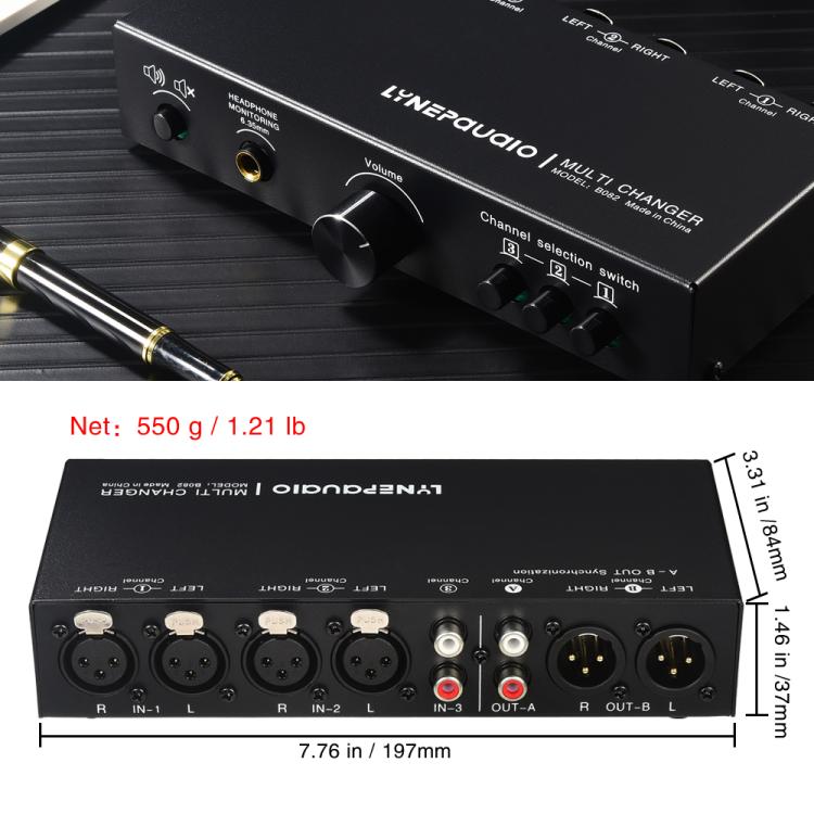 Selettore audio bilanciato 3 ingressi 3 uscite B082