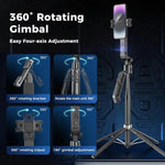 Gimbal estensibile 4 gambe Q565 per smartphone