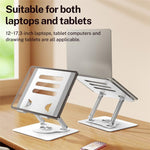 J61 Height Adjustable Rotating Foldable Carbon Steel Desktop 12-17.3 inch Tablets Laptop Stand, J61
