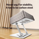 J61 Height Adjustable Rotating Foldable Carbon Steel Desktop 12-17.3 inch Tablets Laptop Stand, J61