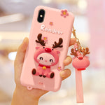 Custodia in silicone anti caduta per il pacchetto completo di renne adorabili per iPhone X, For iPhone X