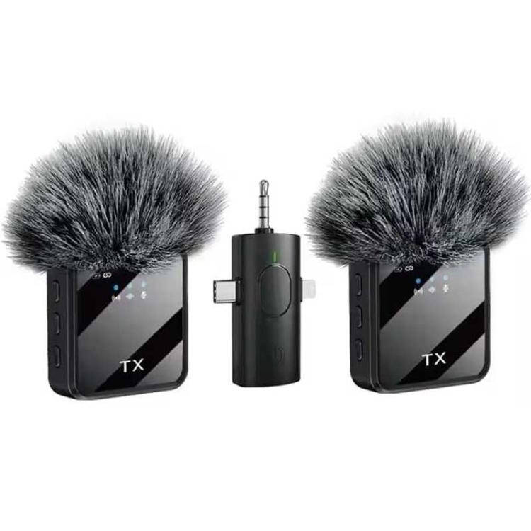 Microfono lavalier wireless con doppio microfono e ricevitore 3 i
