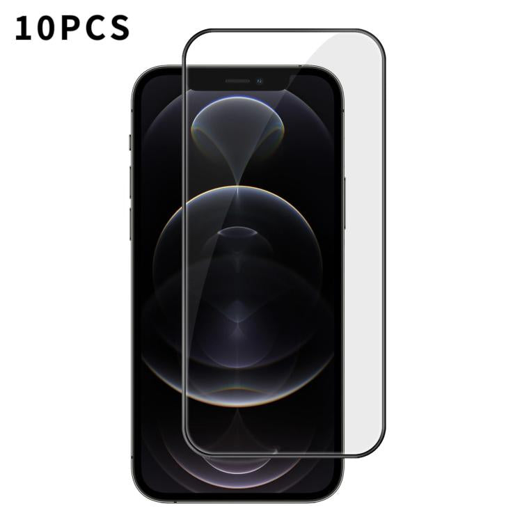 10 pezzi Kalebol Pellicola in vetro temperato HD ad alto contenuto di alluminio, serigrafata, a copertura totale, anti-impronta, con bordo nero, For iPhone 11 Pro Max, For iPhone 11, For iPhone 11 Pro, For iPhone XS, For iPhone XR, For iPhone XS Max   ...
