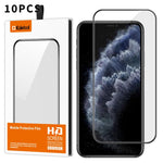 10 pezzi Kalebol Pellicola in vetro temperato HD ad alto contenuto di alluminio, serigrafata, a copertura totale, anti-impronta, con bordo nero, For iPhone 11 Pro Max, For iPhone 11, For iPhone 11 Pro, For iPhone XS, For iPhone XR, For iPhone XS Max   ...