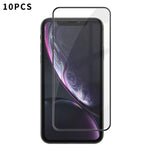10 pezzi Kalebol Pellicola in vetro temperato HD ad alto contenuto di alluminio, serigrafata, a copertura totale, anti-impronta, con bordo nero, For iPhone 11 Pro Max, For iPhone 11, For iPhone 11 Pro, For iPhone XS, For iPhone XR, For iPhone XS Max   ...