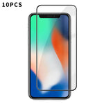 10 pezzi Kalebol Pellicola in vetro temperato HD ad alto contenuto di alluminio, serigrafata, a copertura totale, anti-impronta, con bordo nero, For iPhone 11 Pro Max, For iPhone 11, For iPhone 11 Pro, For iPhone XS, For iPhone XR, For iPhone XS Max   ...