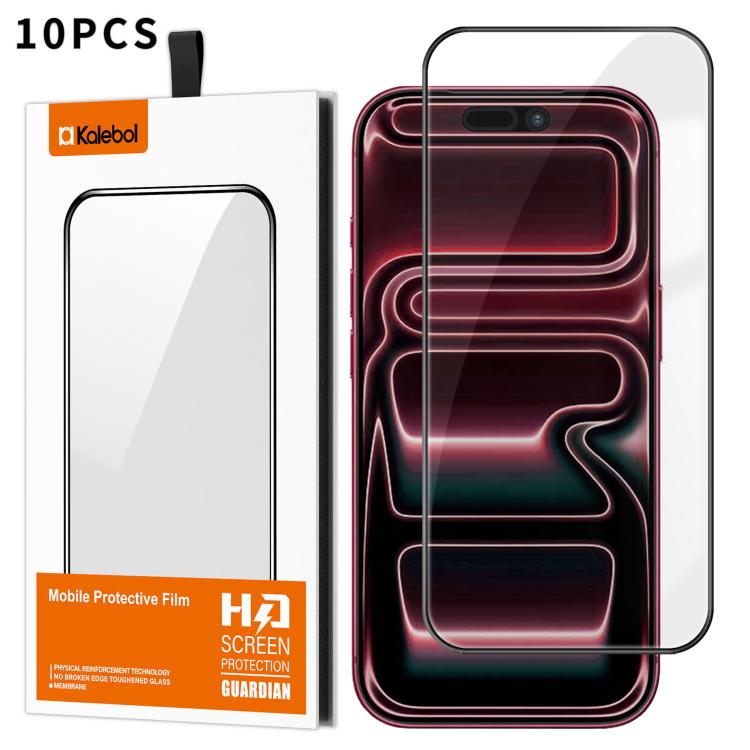10 pezzi Kalebol Pellicola in vetro temperato HD ad alto contenuto di alluminio, serigrafata, a copertura totale, anti-impronta, con bordo nero, For iPhone 18 Pro, For iPhone 18 Pro Max, For iPhone 17 Pro Max, For iPhone 17 Pro, For iPhone 17          ...