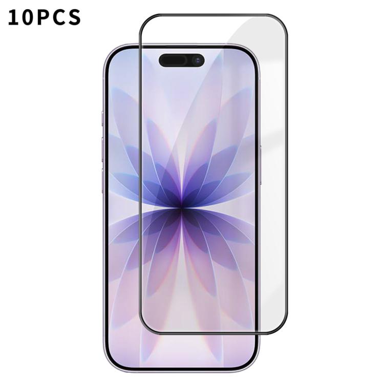 10 pezzi Kalebol Pellicola in vetro temperato HD ad alto contenuto di alluminio, serigrafata, a copertura totale, anti-impronta, con bordo nero, For iPhone 18 Pro, For iPhone 18 Pro Max, For iPhone 17 Pro Max, For iPhone 17 Pro, For iPhone 17          ...
