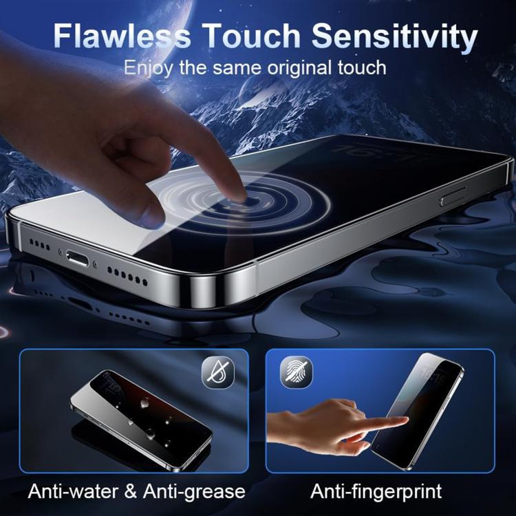 Pellicola per vetri temperati Kalebol ad alto contenuto di alluminio, serigrafata a copertura totale con bordo nero e privacy., For iPhone 11 Pro Max, For iPhone 11, For iPhone 11 Pro, For iPhone XS, For iPhone XR, For iPhone XS Max, For iPhone X      ...