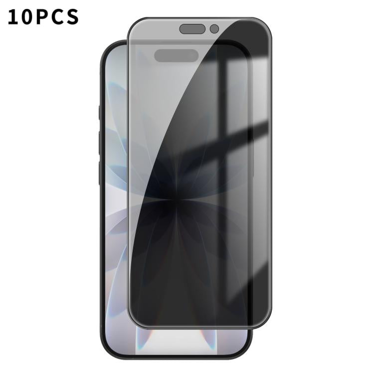 10 pezzi Kalebol Pellicola in vetro temperato ad alto contenuto di alluminio con serigrafia a copertura totale e bordo nero per la privacy, For iPhone 18 Pro, For iPhone 18 Pro Max, For iPhone 17 Pro Max, For iPhone 17 Pro, For iPhone 17, For iPhone Ai...