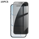 10 pezzi Kalebol Pellicola in vetro temperato ad alto contenuto di alluminio con serigrafia a copertura totale e bordo nero per la privacy, For iPhone 18 Pro, For iPhone 18 Pro Max, For iPhone 17 Pro Max, For iPhone 17 Pro, For iPhone 17, For iPhone Ai...