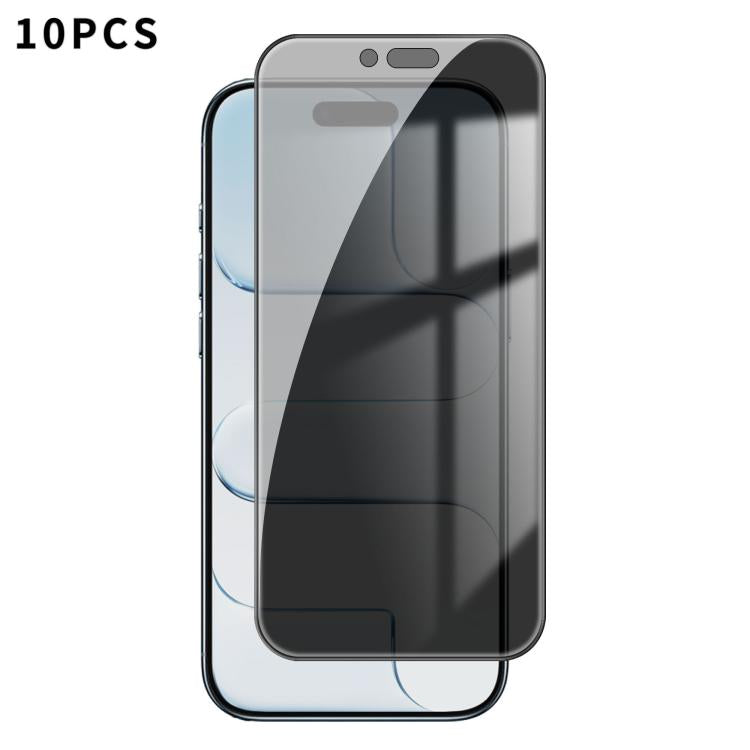 10 pezzi Kalebol Pellicola in vetro temperato ad alto contenuto di alluminio con serigrafia a copertura totale e bordo nero per la privacy, For iPhone 18 Pro, For iPhone 18 Pro Max, For iPhone 17 Pro Max, For iPhone 17 Pro, For iPhone 17, For iPhone Ai...