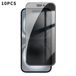 10 pezzi Kalebol Pellicola in vetro temperato ad alto contenuto di alluminio con serigrafia a copertura totale e bordo nero per la privacy, For iPhone 18 Pro, For iPhone 18 Pro Max, For iPhone 17 Pro Max, For iPhone 17 Pro, For iPhone 17, For iPhone Ai...