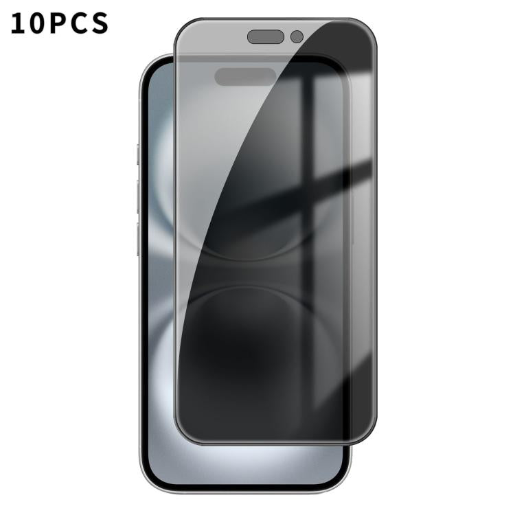 10 pezzi Kalebol Pellicola in vetro temperato ad alto contenuto di alluminio con serigrafia a copertura totale e bordo nero per la privacy, For iPhone 18 Pro, For iPhone 18 Pro Max, For iPhone 17 Pro Max, For iPhone 17 Pro, For iPhone 17, For iPhone Ai...