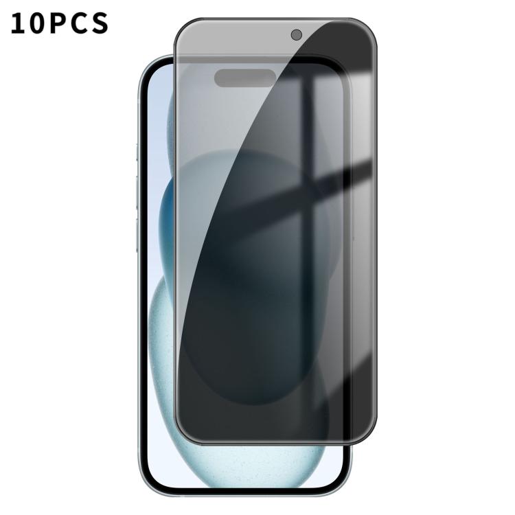 10 pezzi Kalebol Pellicola in vetro temperato ad alto contenuto di alluminio con serigrafia a copertura totale e bordo nero per la privacy, For iPhone 18 Pro, For iPhone 18 Pro Max, For iPhone 17 Pro Max, For iPhone 17 Pro, For iPhone 17, For iPhone Ai...