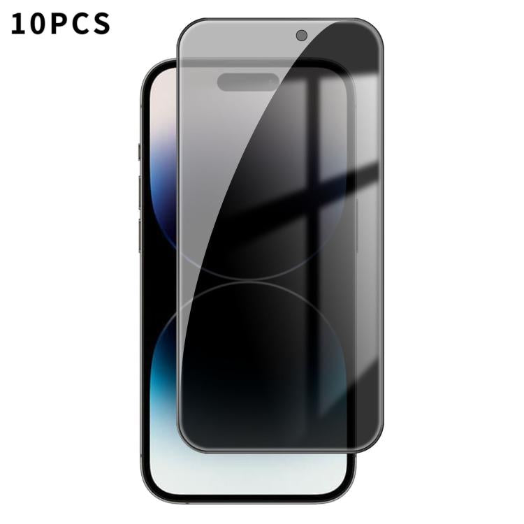 10 pezzi Kalebol Pellicola in vetro temperato ad alto contenuto di alluminio con serigrafia a copertura totale e bordo nero per la privacy, For iPhone 18 Pro, For iPhone 18 Pro Max, For iPhone 17 Pro Max, For iPhone 17 Pro, For iPhone 17, For iPhone Ai...