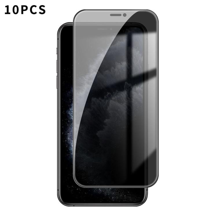 10 pezzi Kalebol Pellicola in vetro temperato ad alto contenuto di alluminio con serigrafia a copertura totale e bordo nero per la privacy, For iPhone 11 Pro Max, For iPhone 11, For iPhone 11 Pro, For iPhone XS, For iPhone XR, For iPhone XS Max        ...