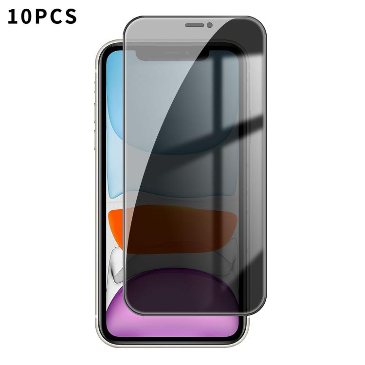 10 pezzi Kalebol Pellicola in vetro temperato ad alto contenuto di alluminio con serigrafia a copertura totale e bordo nero per la privacy, For iPhone 11 Pro Max, For iPhone 11, For iPhone 11 Pro, For iPhone XS, For iPhone XR, For iPhone XS Max        ...