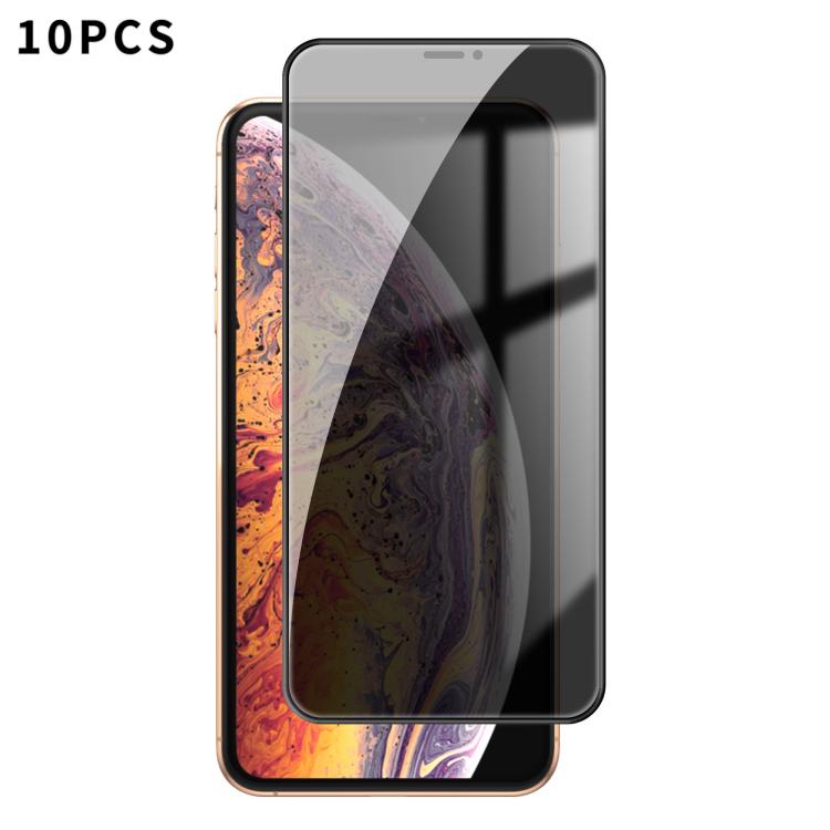 10 pezzi Kalebol Pellicola in vetro temperato ad alto contenuto di alluminio con serigrafia a copertura totale e bordo nero per la privacy, For iPhone 11 Pro Max, For iPhone 11, For iPhone 11 Pro, For iPhone XS, For iPhone XR, For iPhone XS Max        ...
