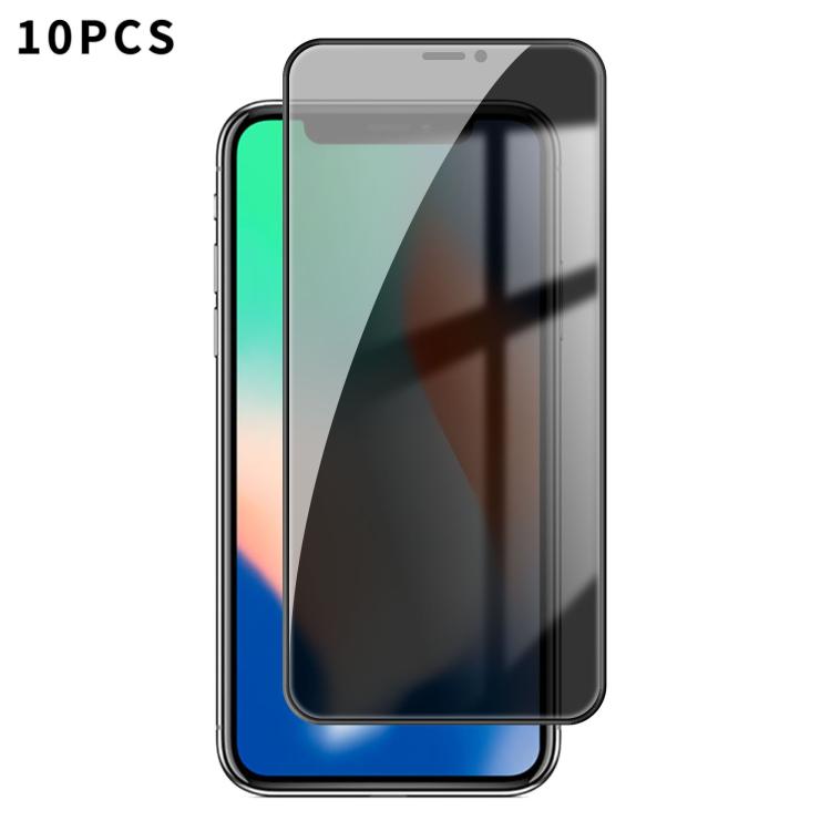 10 pezzi Kalebol Pellicola in vetro temperato ad alto contenuto di alluminio con serigrafia a copertura totale e bordo nero per la privacy, For iPhone 11 Pro Max, For iPhone 11, For iPhone 11 Pro, For iPhone XS, For iPhone XR, For iPhone XS Max        ...