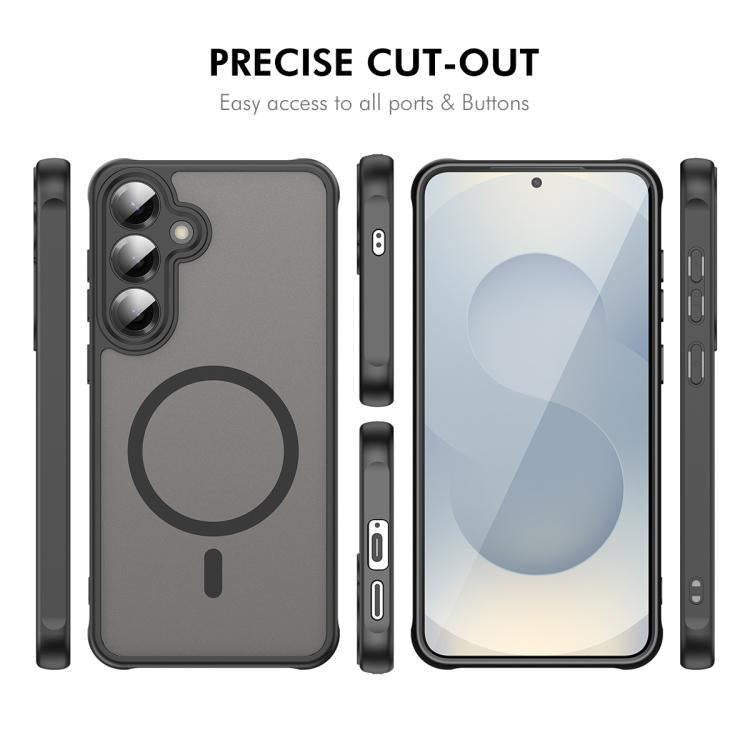Custodia per telefono ENKAY Hat-Prince MagSafe opaca traslucida antiurto con pellicola in vetro alluminio-silicio ad alta resistenza da 0,18 mm., For Galaxy S25 / S24 5G, For Galaxy S25+ / S24+ 5G