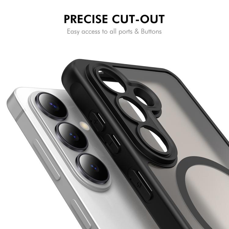 Custodia per telefono ENKAY Hat-Prince MagSafe opaca traslucida antiurto con pellicola in vetro alluminio-silicio ad alta resistenza da 0,18 mm., For Galaxy S26+ 5G, For Galaxy S26 Ultra 5G, For Galaxy S26 5G, For Galaxy S25 Edge 5G                    ...