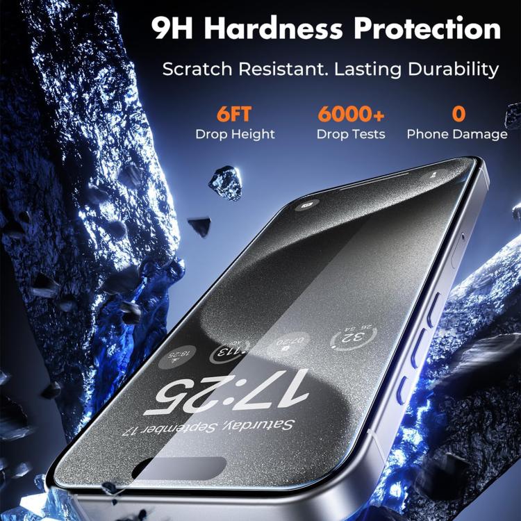 Kalebol - 10 pellicole in vetro temperato HD anti-impronta semi-schermo ad alto contenuto di alluminio, For iPhone 18 Pro, For iPhone 18 Pro Max, For iPhone 17 Pro Max, For iPhone 17 Pro, For iPhone 17, For iPhone Air, For iPhone 16 Pro Max            ...