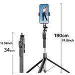Treppiede estensibile 1,9 m con doppia clip smartphone