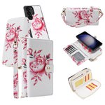 Portafoglio multifunzionale con cerniera e fibbia a forma di fiore tracolla, custodia per telefono in pelle vegana, For Samsung Galaxy S24+ 5G, For Samsung Galaxy S24 5G, For Samsung Galaxy S23 Ultra 5G, For Samsung Galaxy S23+ 5G